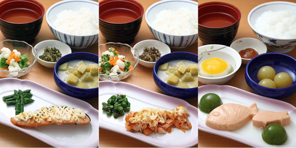 福祉施設では常食はもちろん、刻み食やソフト食にも対応。食欲を促す工夫や盛り付けにもこだわっています