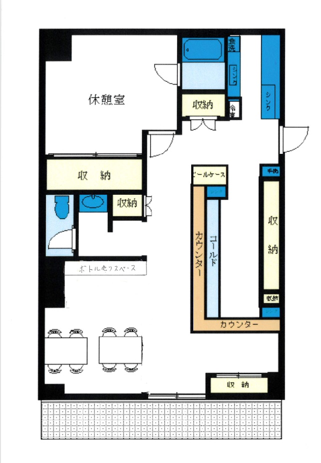 こちらが新店の間取りイメージ。カウンターを主役に、全18席の心地よい空間をつくっていきます